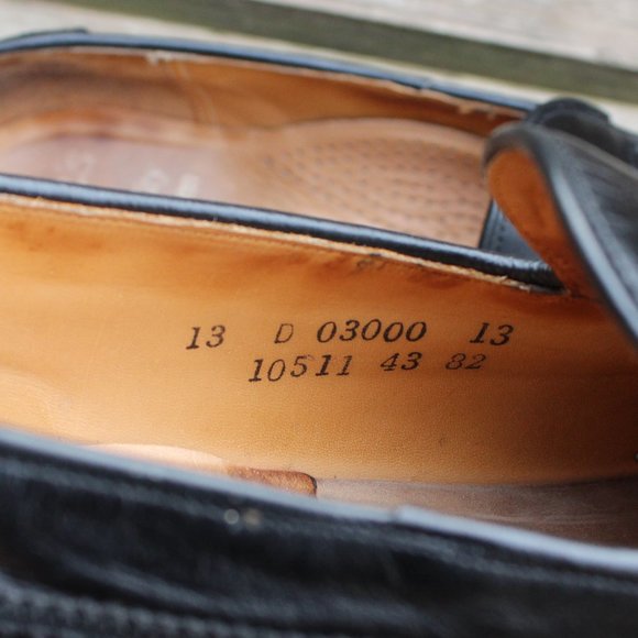 Vintage 80s Black Kangaroo Wingtip Loafers, Men's 13 D, Made in Canada by Dack's - Picture 11 of 13